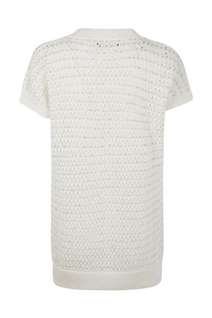 T-shirt in maglia traforata bianco FABIANA FILIPPI | MAD275F572L35300000142